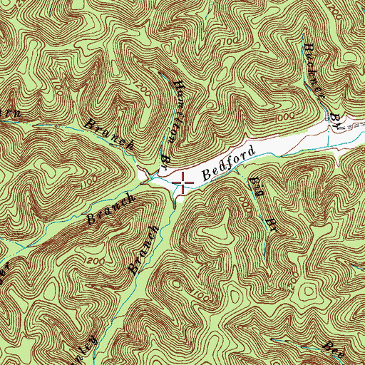 Topographic Map of Manley Branch, KY