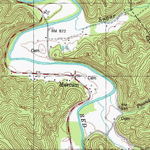 Topographic Map of Marcum, KY
