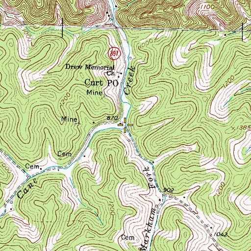 Topographic Map of Markham Fork, KY