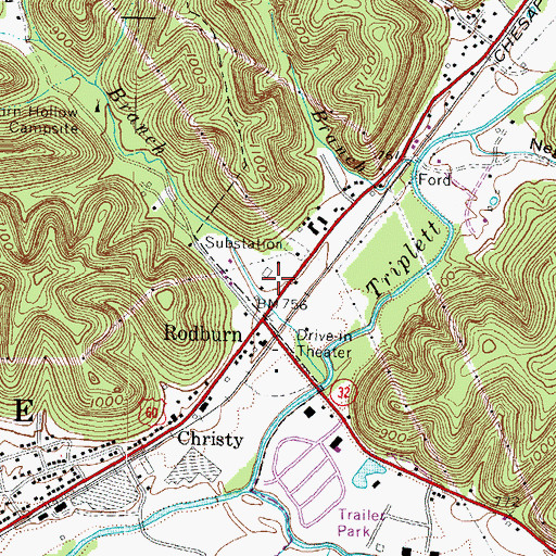 Topographic Map of Martin Branch, KY