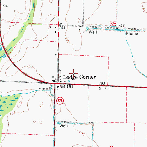 Topographic Map of Lodge Corner, AR