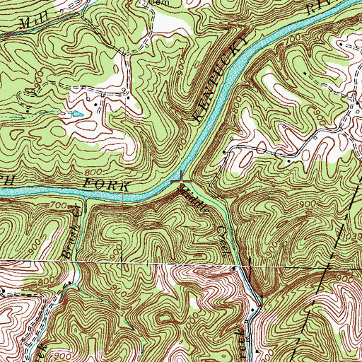 Topographic Map of Middle Creek, KY