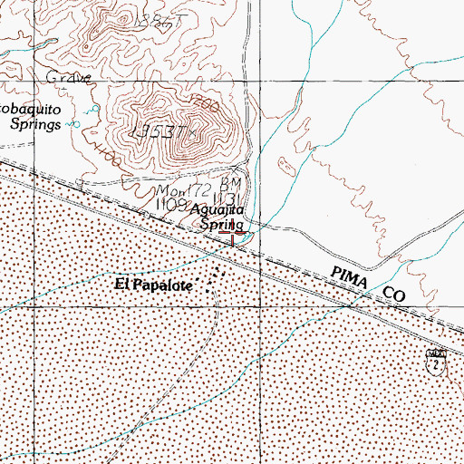 Topographic Map of Aguajita Spring, AZ