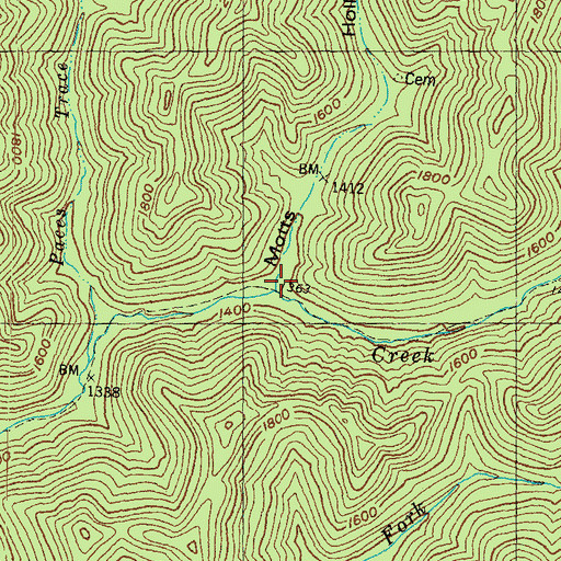Topographic Map of Motts Hollow, KY