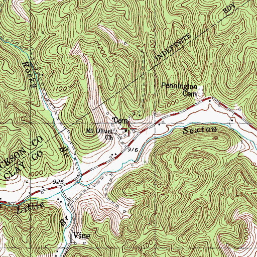 Topographic Map of Mount Olivet Church, KY