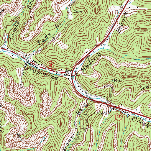 Topographic Map of Mudlick Branch, KY