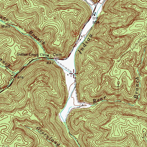 Topographic Map of Myers Fork, KY