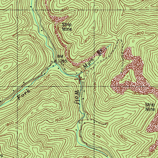 Topographic Map of Myra Branch, KY