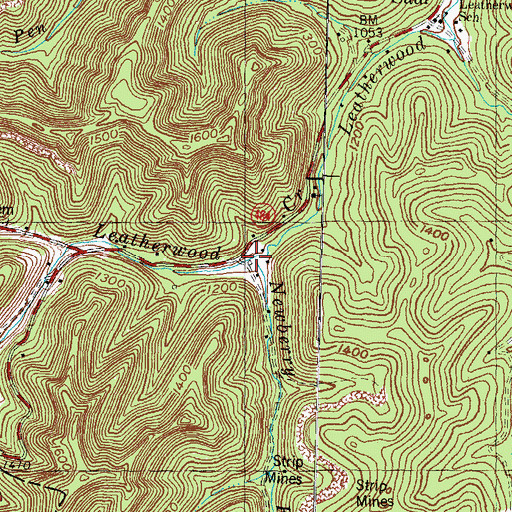 Topographic Map of Newberry Fork, KY