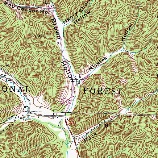 Topographic Map of Nickles Hollow, KY