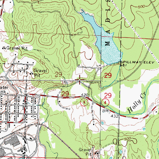 Topographic Map of Long Hollow Creek, AR