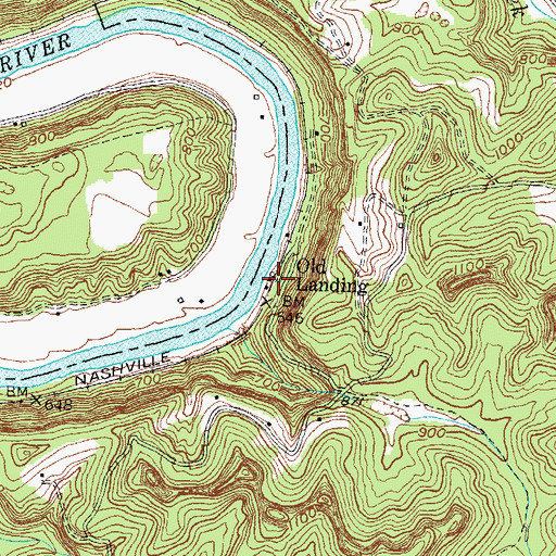 Topographic Map of Old Landing, KY