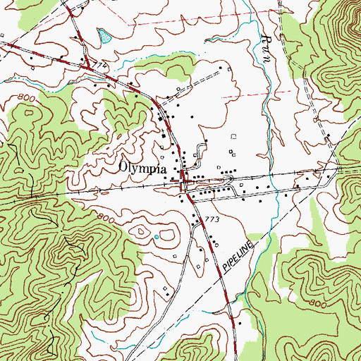 Topographic Map of Olympia, KY
