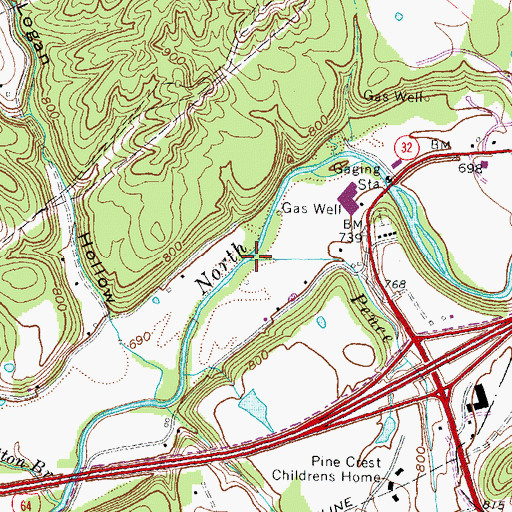 Topographic Map of Pence Branch, KY