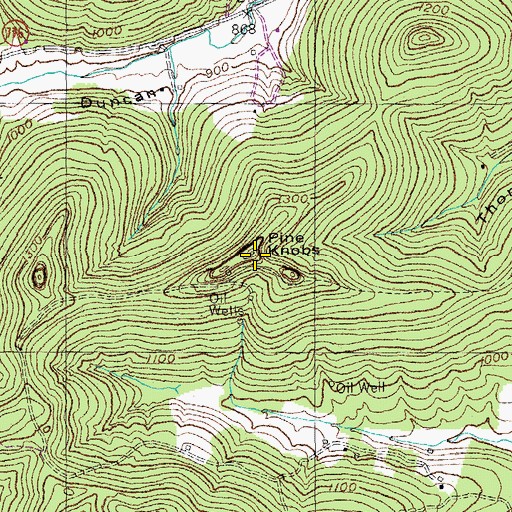Topographic Map of Pine Knobs, KY