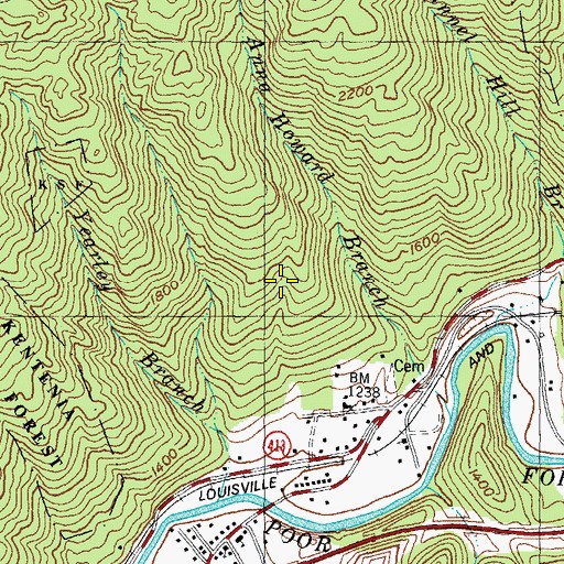 Topographic Map of Pine Mountain, KY