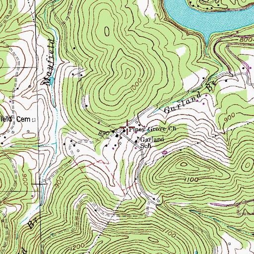 Topographic Map of Piney Grove Church, KY