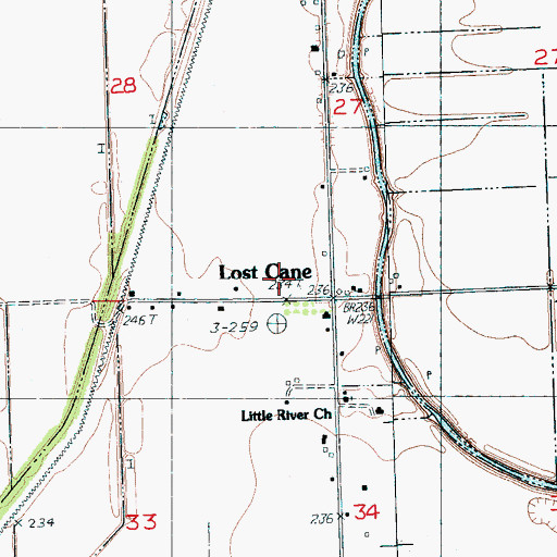 Topographic Map of Lost Cane School, AR