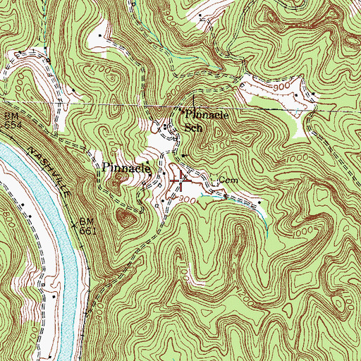 Topographic Map of Pinnacle, KY