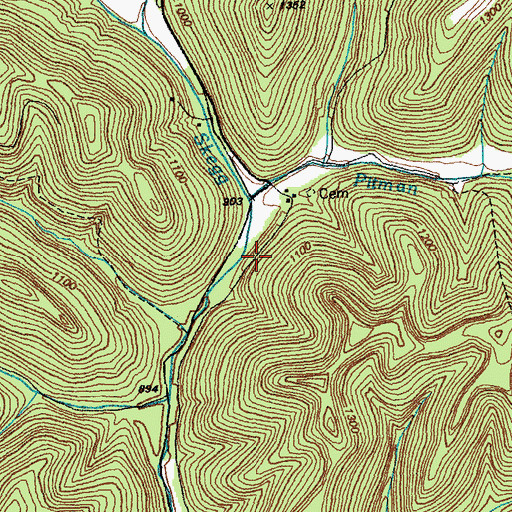 Topographic Map of Pitman Branch, KY
