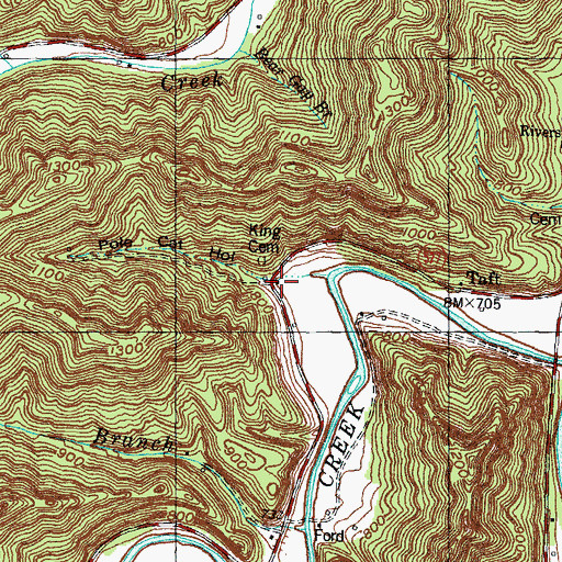 Topographic Map of Pole Cat Hollow, KY