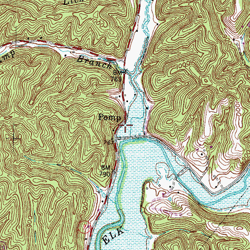 Topographic Map of Pomp, KY