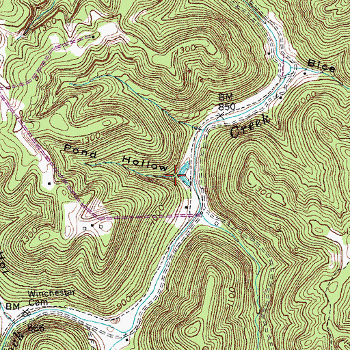 Topographic Map of Pond Hollow, KY