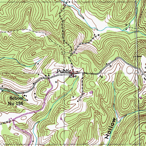 Topographic Map of Public, KY