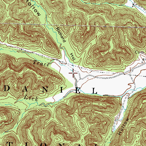 Topographic Map of Rebel Trace, KY