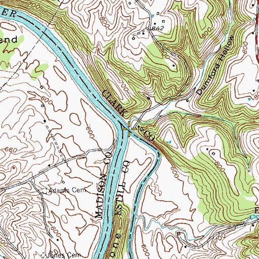 Topographic Map of Red River, KY