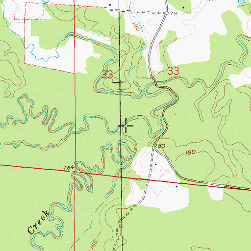 Topographic Map of Lower Cutoff Creek, AR