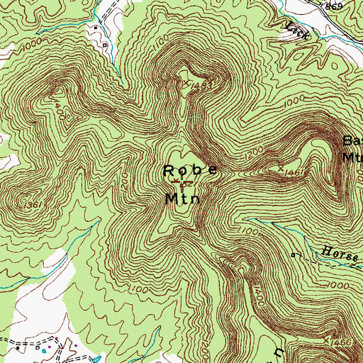 Topographic Map of Robe Mountain, KY
