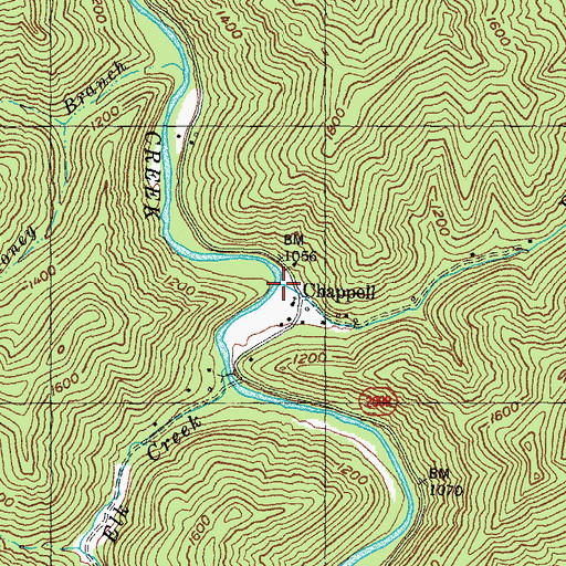 Topographic Map of Robin Branch, KY