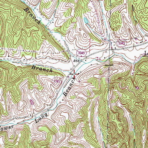 Topographic Map of Robinson Branch, KY