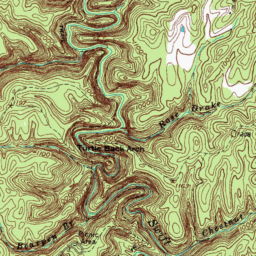 Topographic Map of Rose Drake Branch, KY