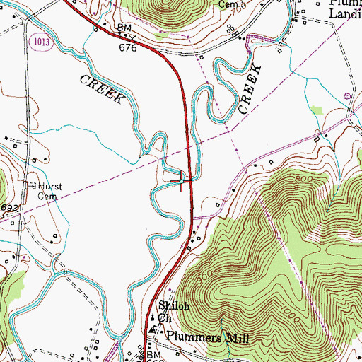 Topographic Map of Sand Lick Creek, KY