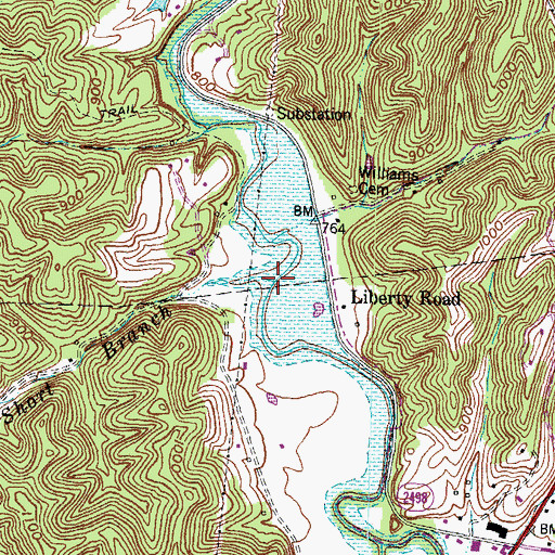 Topographic Map of Short Branch, KY