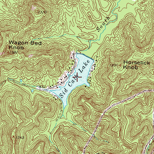 Topographic Map of Sid Calk Lake, KY