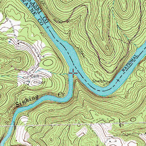 Topographic Map of Sinking Creek, KY