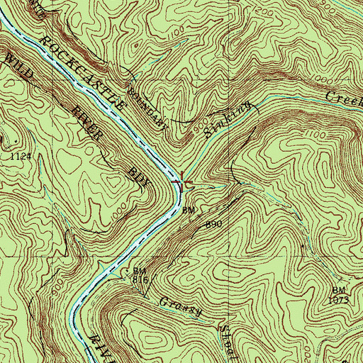 Topographic Map of Sinking Creek, KY