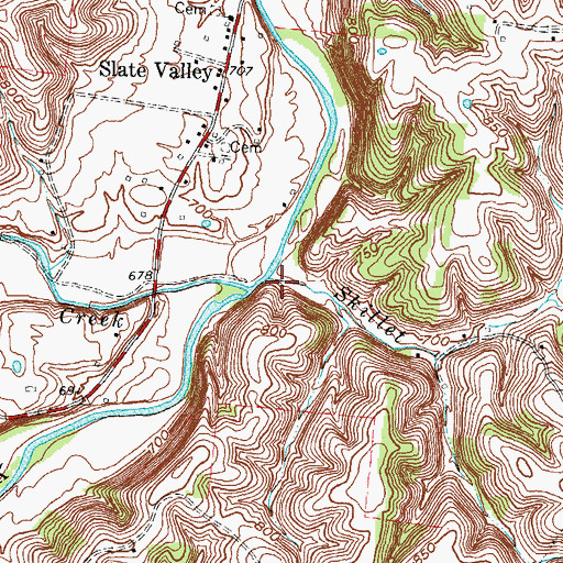 Topographic Map of Skillet Branch, KY