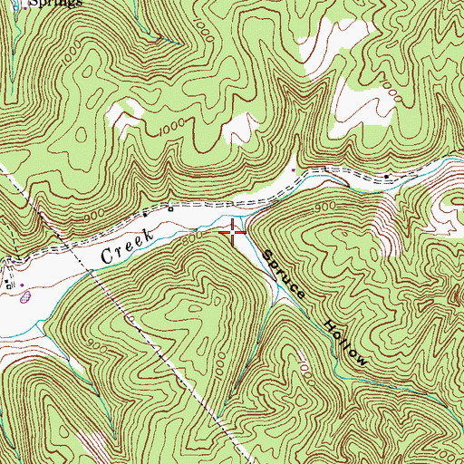 Topographic Map of Spruce Hollow, KY