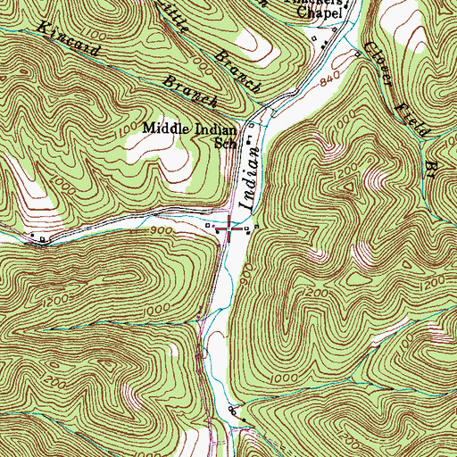 Topographic Map of Stamm Fork, KY