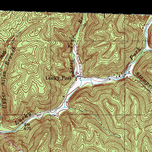Topographic Map of Steel Trap Branch, KY
