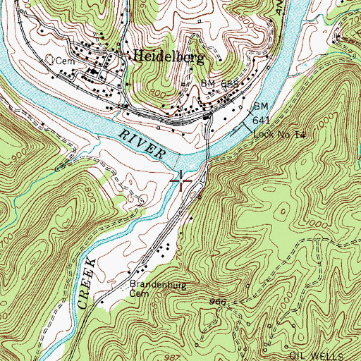 Topographic Map of Sturgeon Creek, KY
