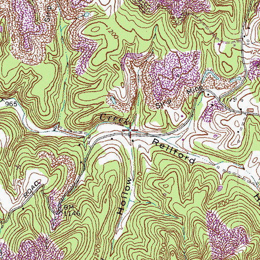 Topographic Map of Sugar Betty Hollow, KY