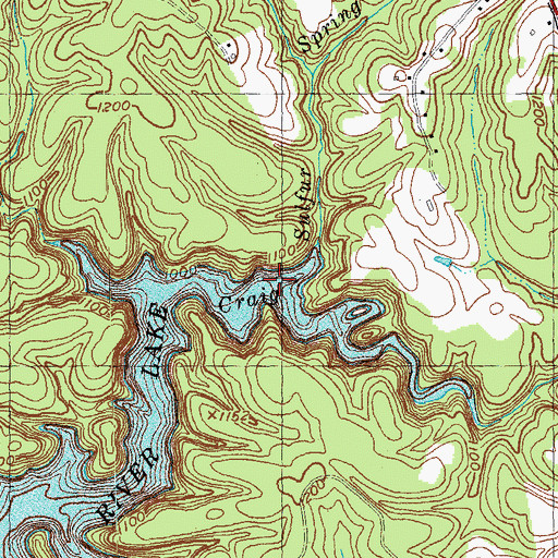 Topographic Map of Sulphur Spring Branch, KY
