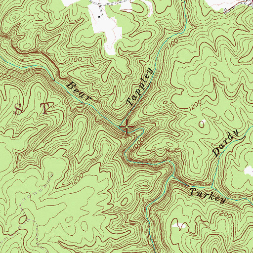 Topographic Map of Tappley Branch, KY