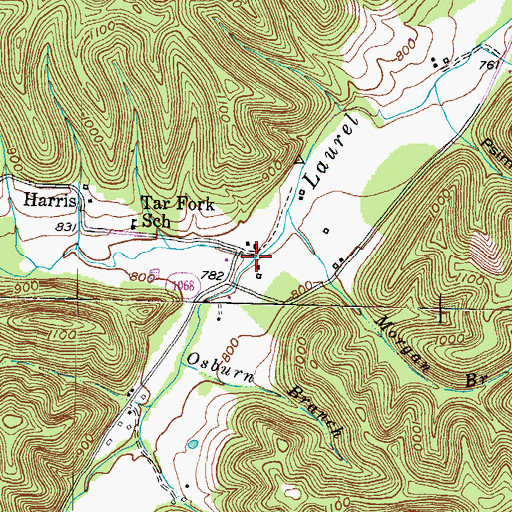 Topographic Map of Tar Fork, KY