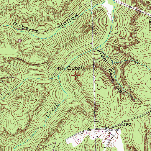 Topographic Map of The Cutoff, KY